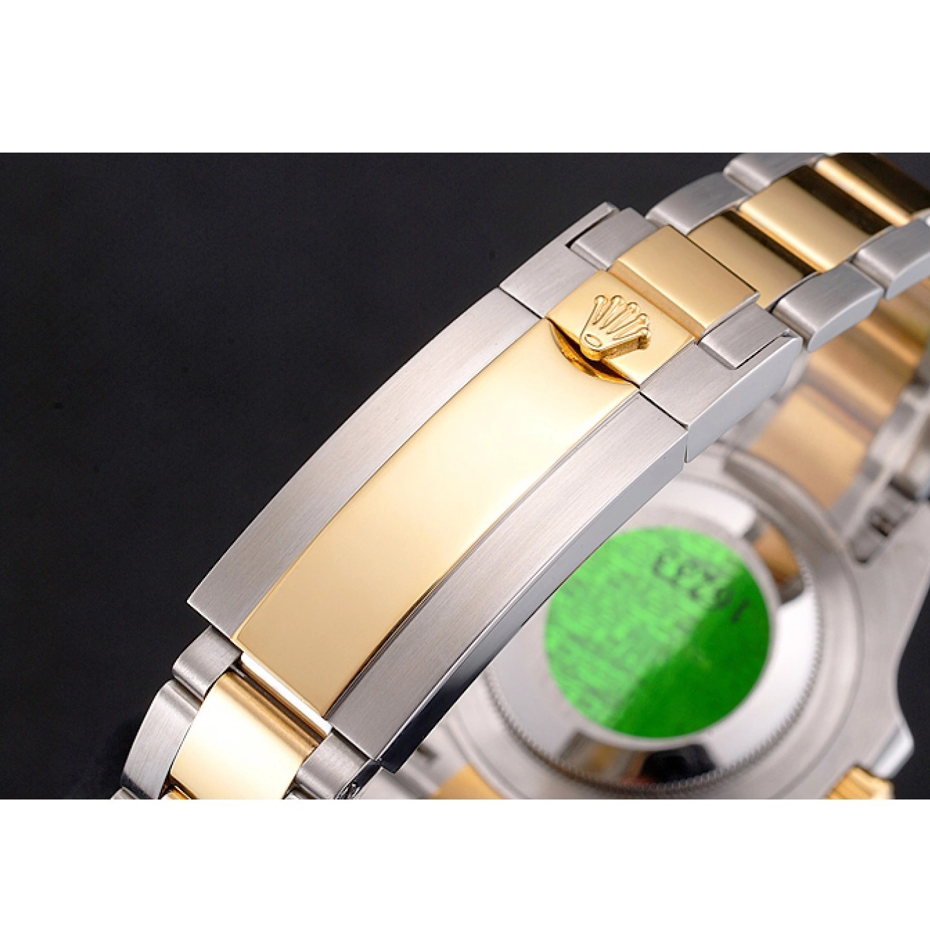 Aaa replica watch And Gold Tone Bezel Steel Two Submariner Rolex Blue Swiss Bracelet Dial 0706
